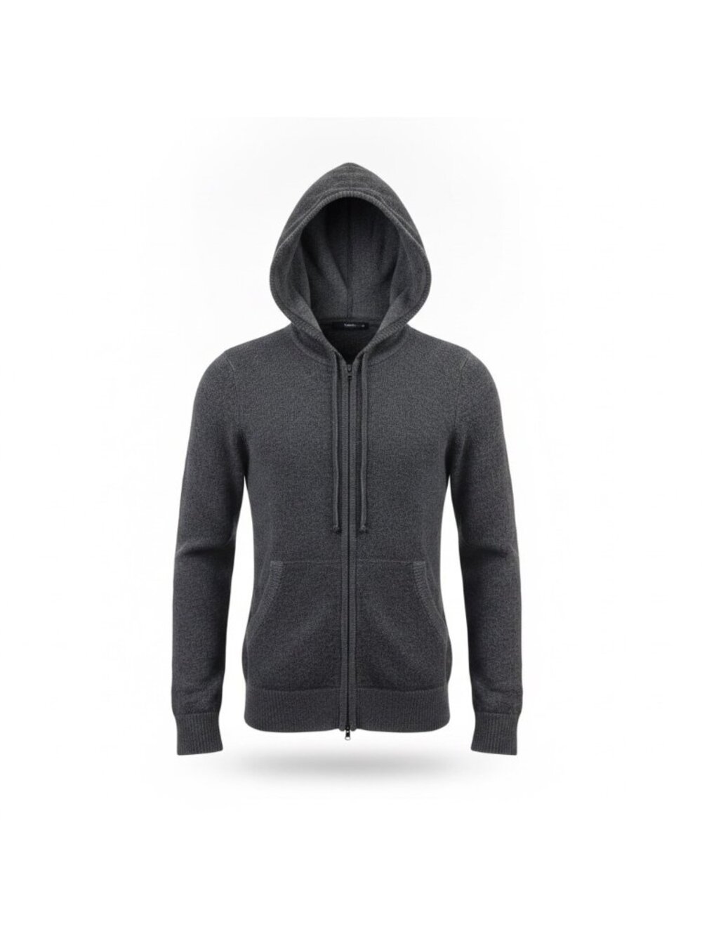 Vince Mens Charcoal Wool & Cashmere Zip-Up Hoodie Cozy Knit Long Sleeve Sz M